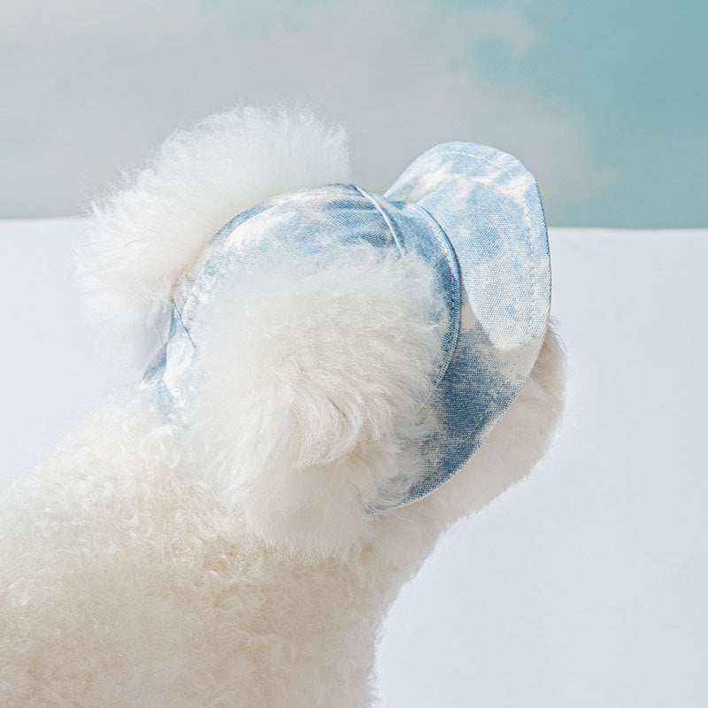 Adjustable Pet Sun Hat with Ear Holes, Tie-Dye Cap for Small & Medium Dogs & Cats