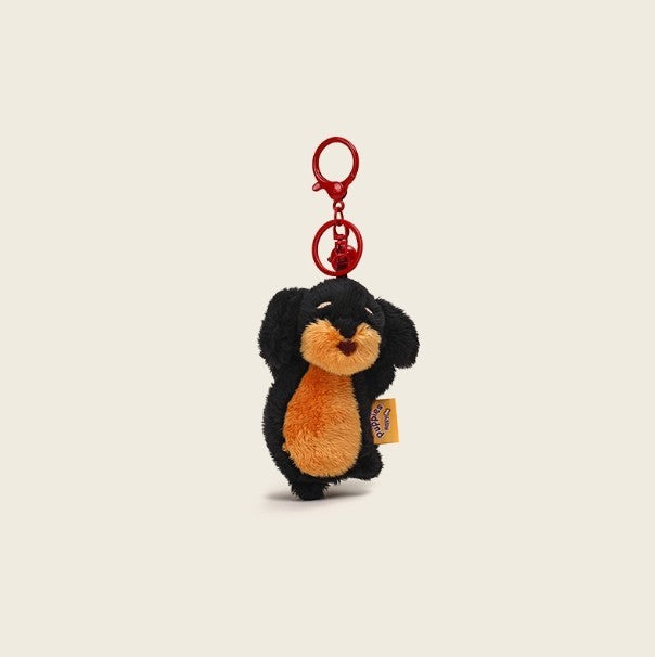 Sausage Plush Dog Bag Pendant Keychain, Cute Cartoon Plush Accessory