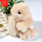 15cm Cute Plush Bunny Keychain, Genuine Rex Rabbit Fur Pom Pom Bag Charm