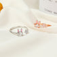 Beautiful Girl Heart Flower Ring, Cute Bunny Ring with Inlaid Gems (Women’s)