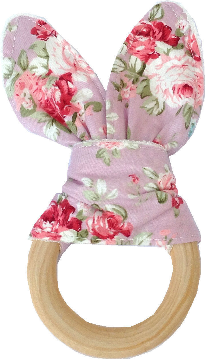 Baby Bunny Teething Ring, Bite-Safe Organic Wood Teether (Limited Stock)