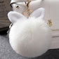 Colorful Bunny Fur Keychain, Soft Plush Rabbit Bag Charm for Women