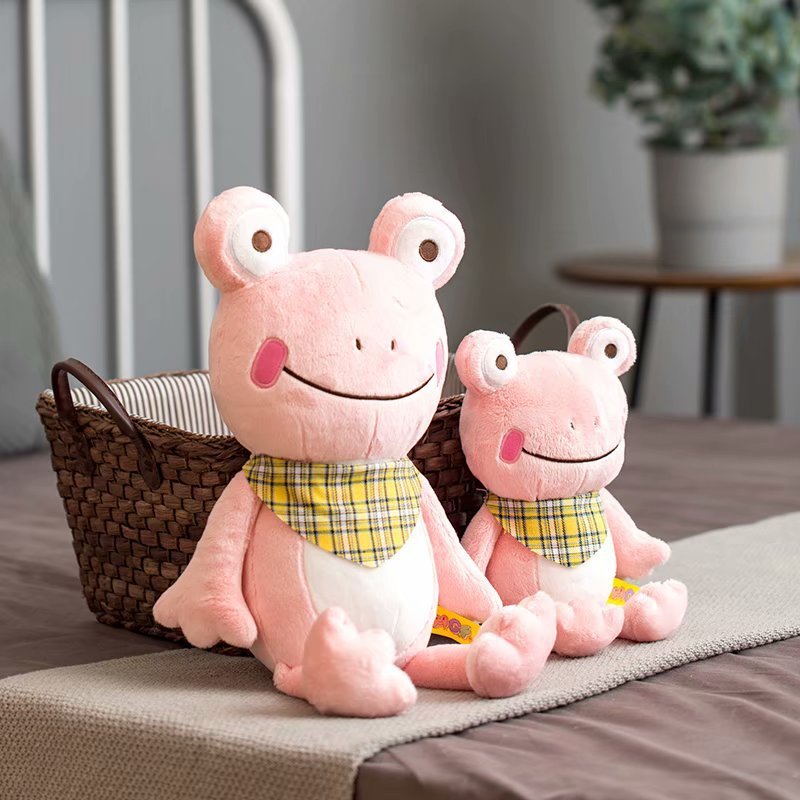 Charming Companion: Cute Scarf Frog Plush Doll for Teenagers (25cm & 45cm).