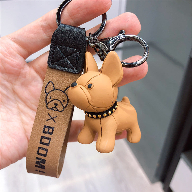 Dog Key Ring, French Bulldog Resin Keychain | Cute Cartoon Unisex Key Pendant