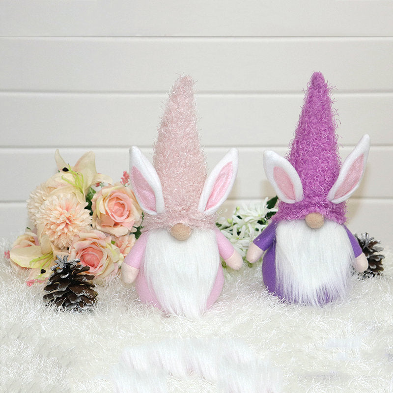Easter Cartoon Bunny Faceless Doll, Holiday Desktop Decoration