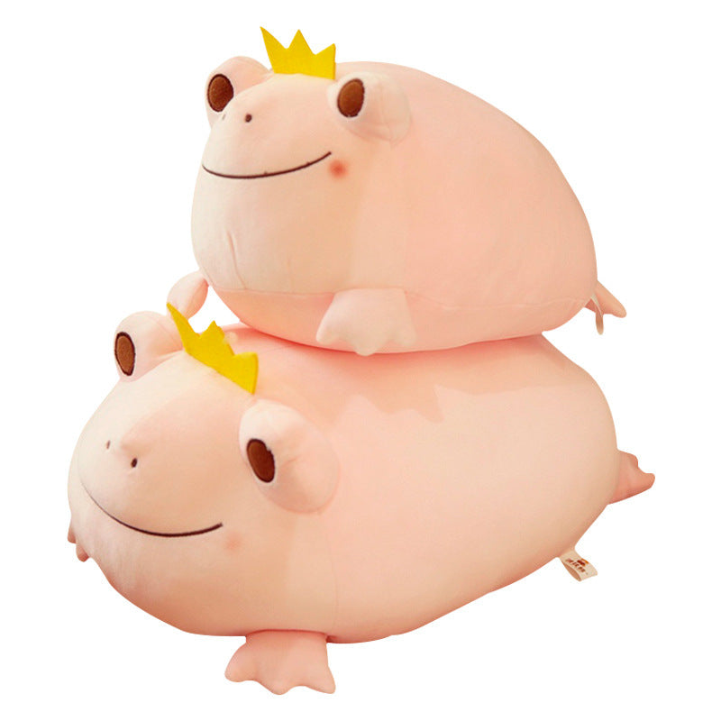 Royal Cuddles: Cute Crown Frog Prince Plush Doll ($\mathbf{35\text{cm}}$ or $\mathbf{42\text{cm}}$).
