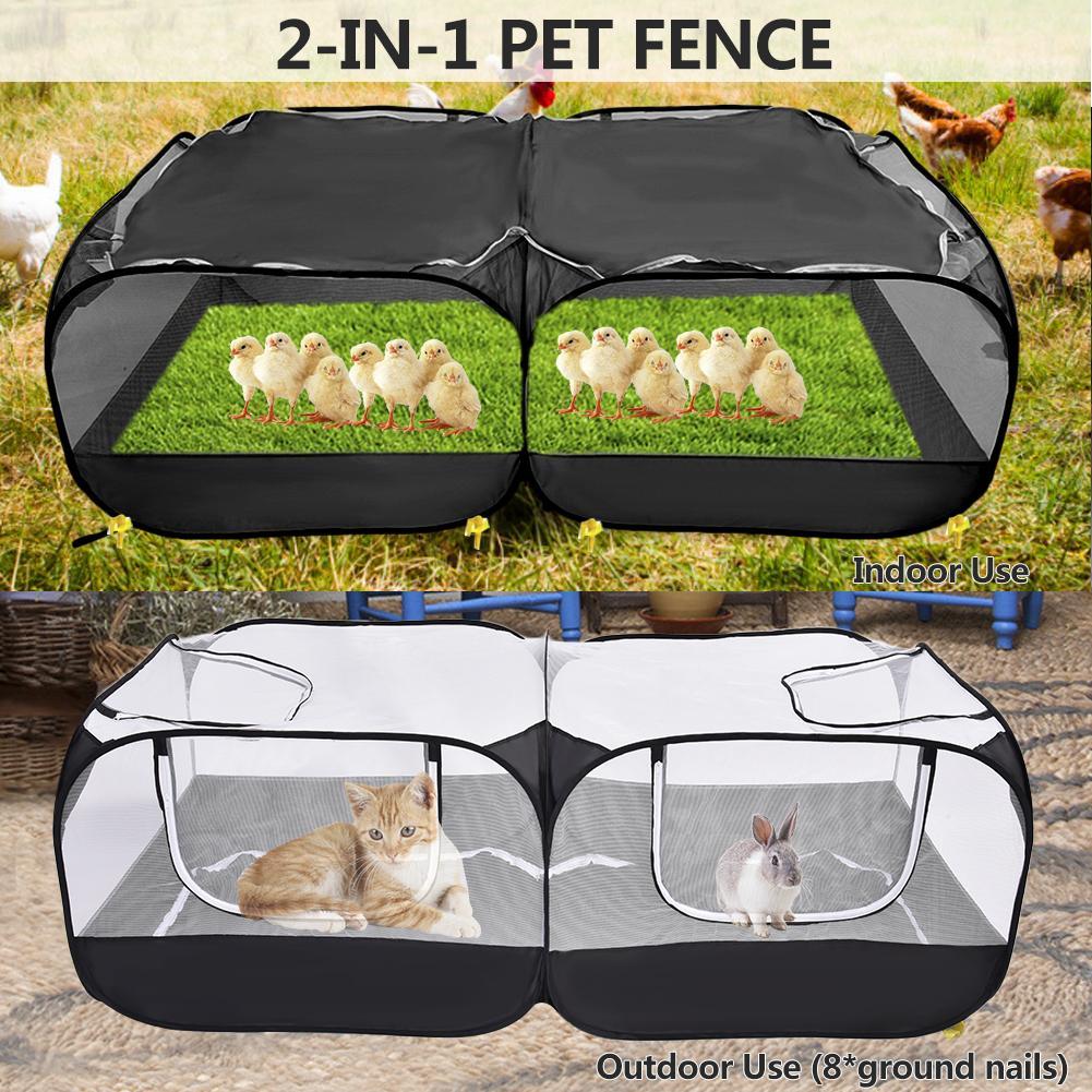 2-in-1 Pet Playpen & Chicken Coop – Indoor/Outdoor Fabric Fence with Removable Bottom