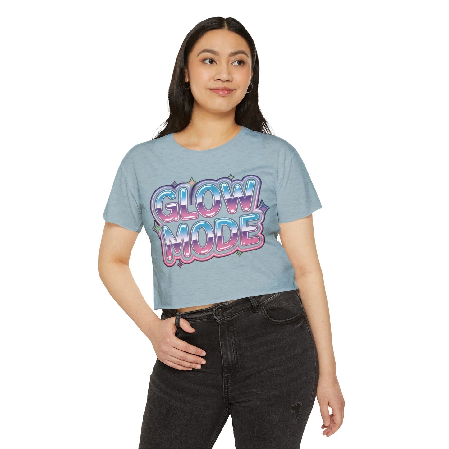 Glow Mode Crop Top - Festival Graphic Women's Crop Tee