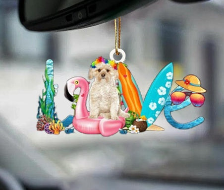 Sleeping Dog Angel Car Pendant, Acrylic Hanging Ornament for Cars, Doors & Home Decor