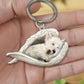 Creative Fashion Cute Dog-Shaped Acrylic Keychain, Single/Double-Sided Print