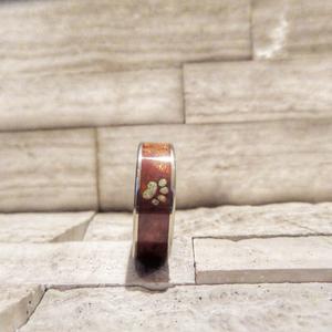 Titanium Dog Paw Print Ring with Opal & Koa Wood, Scratch-Resistant Comfort-Fit Band (Unisex)