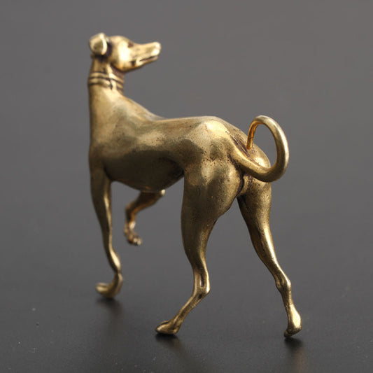 Personality Retro Brass Chinese Zodiac Dog Ornament, Vintage Solid Copper Decor