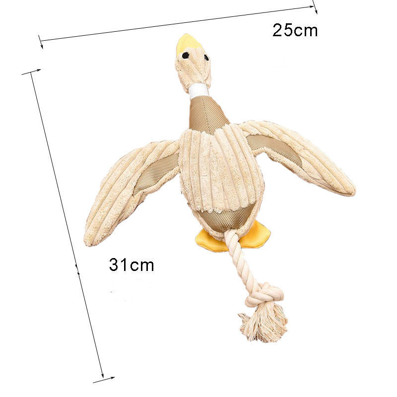 Squeaky Fun: Soft Short Plush Duck Sound Toy for Dogs ($\mathbf{25 \times 31\text{cm}}$).