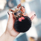 French Fighting Dog Car Ornament, Cute Dog Keychain Hair Ball Bag Pendant