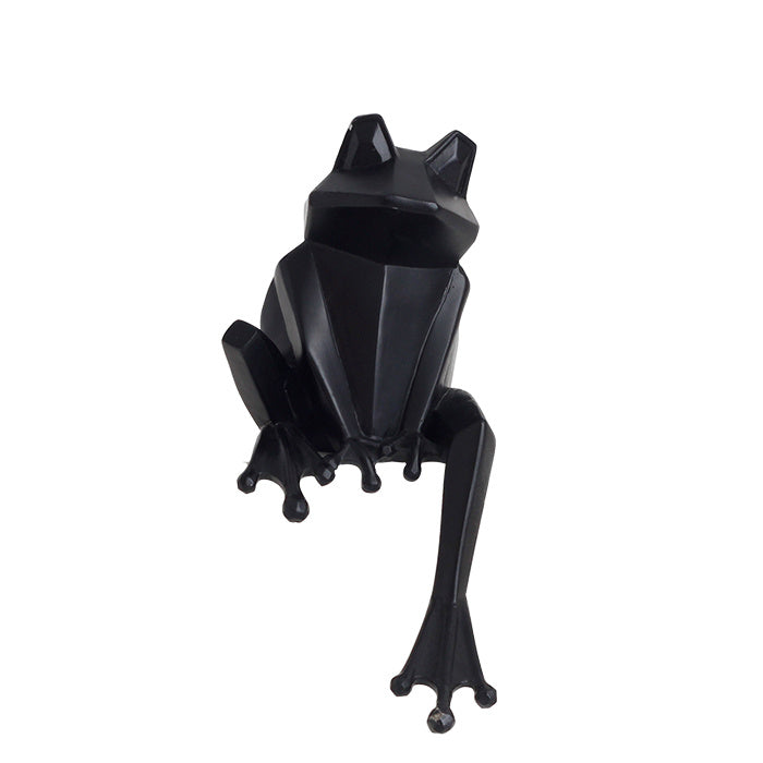 Nordic Origami Resin Frog Ornament – Modern Polyhedron Animal Home Décor
