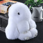 15cm Cute Plush Bunny Keychain, Genuine Rex Rabbit Fur Pom Pom Bag Charm
