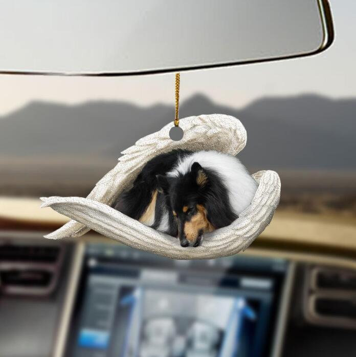 Sleeping Dog Angel Car Pendant, Acrylic Hanging Ornament for Cars, Doors & Home Decor