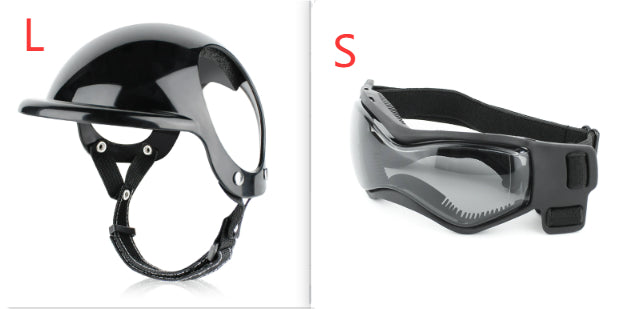 Motorcycle-Style Pet Safety Helmet, ABS Protective Hat for Dogs & Cats