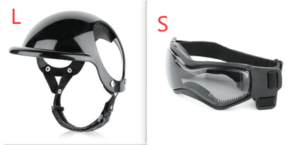 Motorcycle-Style Pet Safety Helmet, ABS Protective Hat for Dogs & Cats