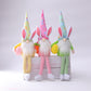 Easter Bunny Elf Holding Egg, Long-Legged Faceless Rabbit Gnome Plush Doll