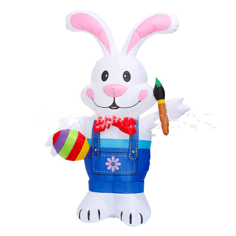 Giant Festive Fun: Inflatable Easter Bunny with LED Lights ($\mathbf{1.2}$–$\mathbf{1.8\text{m}}$, Weatherproof Outdoor Decor).