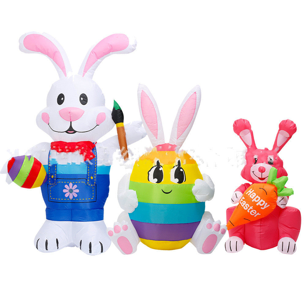 Giant Festive Fun: Inflatable Easter Bunny with LED Lights ($\mathbf{1.2}$–$\mathbf{1.8\text{m}}$, Weatherproof Outdoor Decor).