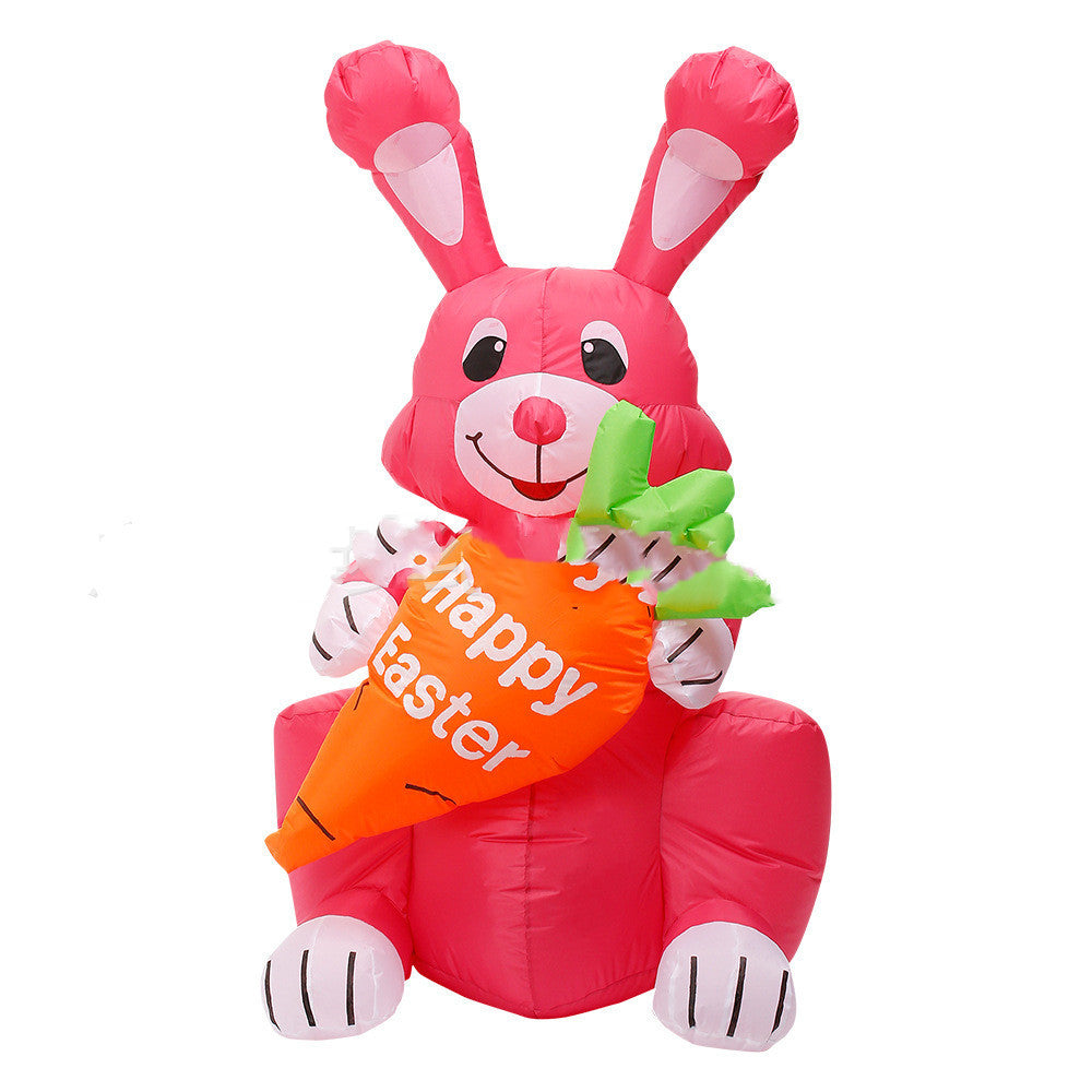 Giant Festive Fun: Inflatable Easter Bunny with LED Lights ($\mathbf{1.2}$–$\mathbf{1.8\text{m}}$, Weatherproof Outdoor Decor).