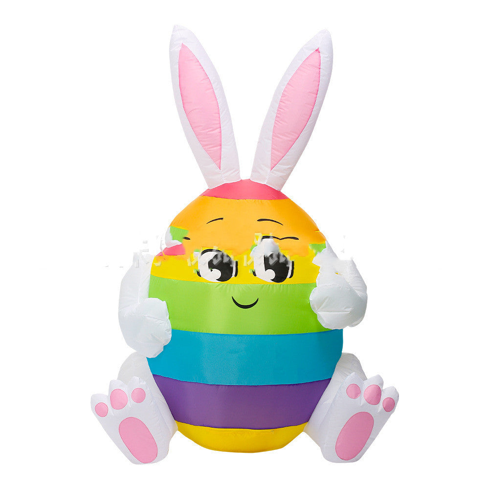 Giant Festive Fun: Inflatable Easter Bunny with LED Lights ($\mathbf{1.2}$–$\mathbf{1.8\text{m}}$, Weatherproof Outdoor Decor).