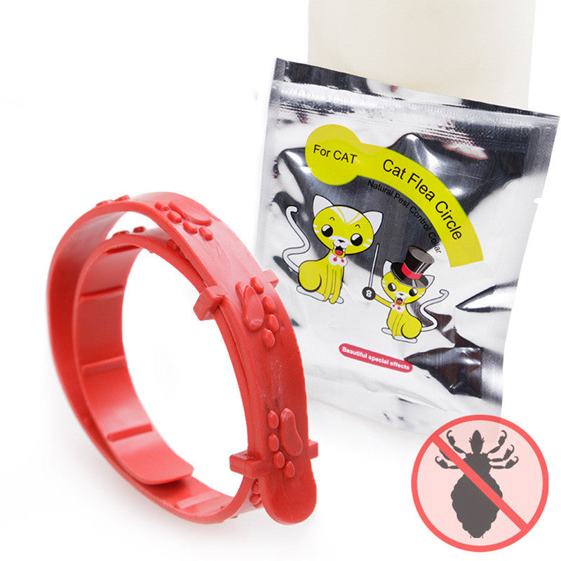 Pet Dog Deworming & Flea Prevention Collar, Monochrome Leather Anti-Pest Strap