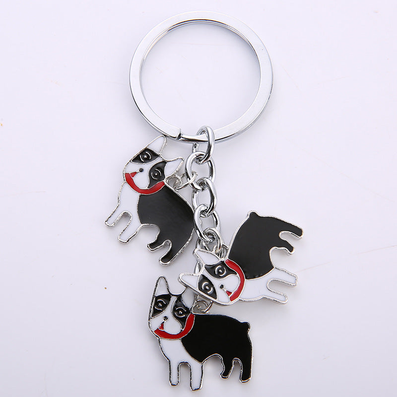 Dog Keychain, Metal Border Shepherd Backpack Pendant (Bull Terrier 10cm)