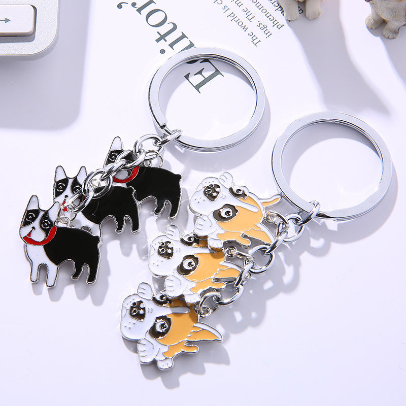 Dog Keychain, Metal Border Shepherd Backpack Pendant (Bull Terrier 10cm)