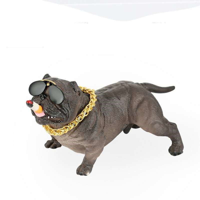 High-End Cool Trend “Bully Dog” Car Ornament, Modern Resin Dashboard Decoration