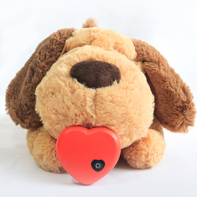 Heartbeat Plush Dog Toy, Interactive Comforting Sleep Companion for Pets (Built-In Heartbeat)