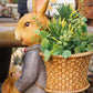 Easter Resin Bunny Figurine, Handcrafted Rabbit Garden Ornament