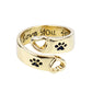 Hollow Love Dog Claw Ring, Gold Alloy Adjustable Pet-Themed Fashion Jewelry