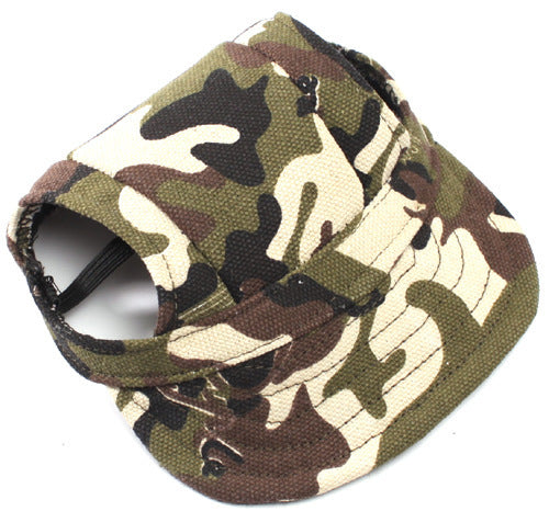 Pet Baseball Canvas Dog Sun Hat, Camouflage Peak Cap for Dogs & Cats