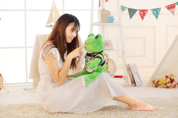 Healing Smiling Frog Plush Doll – Cute Cartoon Frog Toy (25–50 cm)