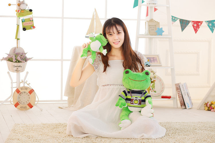 Healing Smiling Frog Plush Doll – Cute Cartoon Frog Toy (25–50 cm)