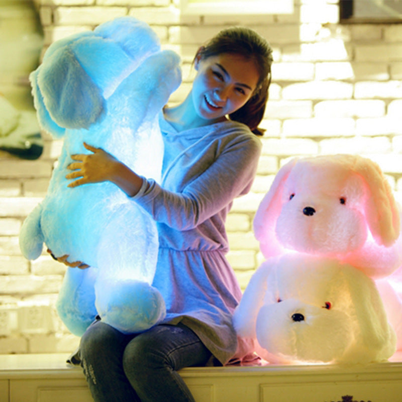 Magical Glow: LED Colorful Light-Up Cute Dog Doll ($\mathbf{50}$ or $\mathbf{85\text{cm}}$, $\mathbf{3}$ Colors).