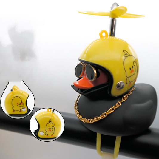 Honk in Style: Little Yellow Duck Self-Propelled Electric Vehicle Motorcycle Ornament & Air Horn.
