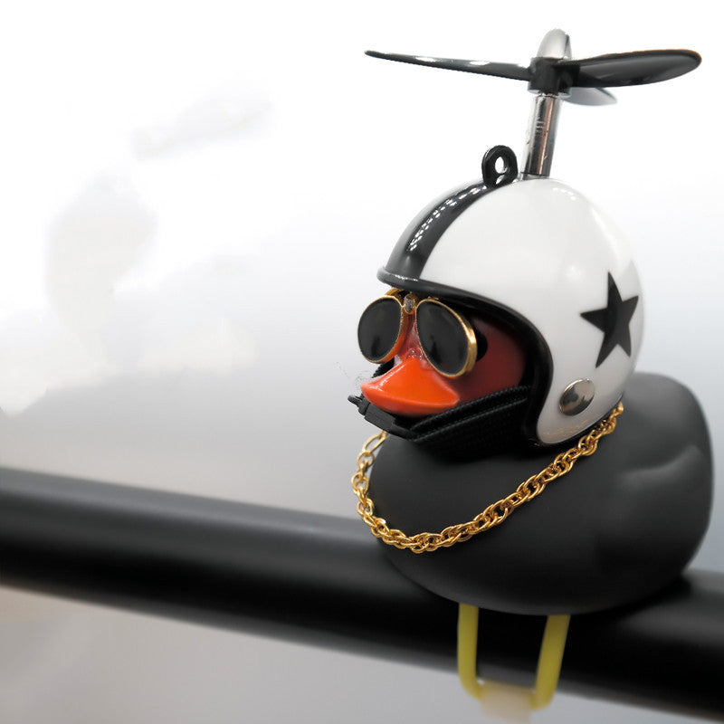 Honk in Style: Little Yellow Duck Self-Propelled Electric Vehicle Motorcycle Ornament & Air Horn.