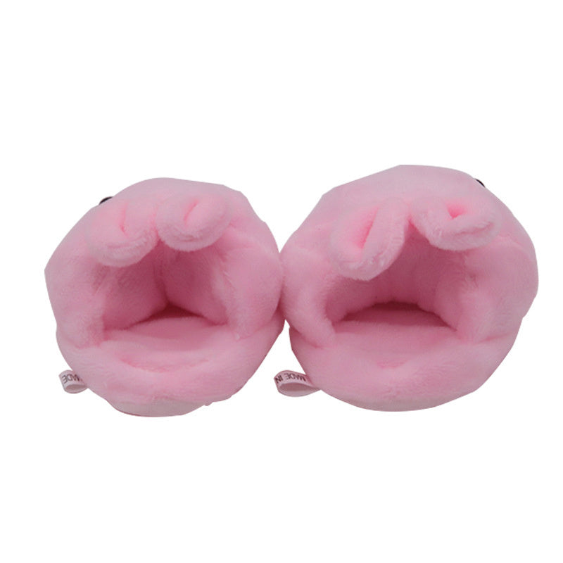 Creative Cute Children's Doll Plush Bunny Slippers, Pink Rabbit Design