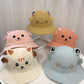 Kitten & Frog Sun Hat – Cute Small Pot Fisherman Hat for Babies & Kids