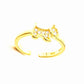 Simple Diamond-Studded Dog Ring, Gold-Plated Open Zircon Ring for Women