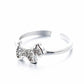 Simple Diamond-Studded Dog Ring, Gold-Plated Open Zircon Ring for Women