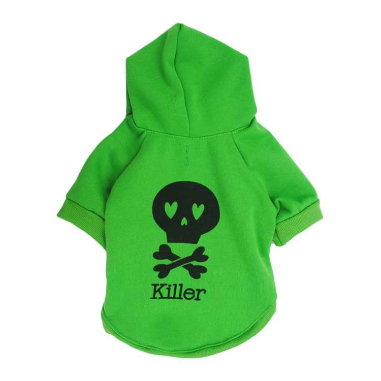 Pet Clothes, Halloween Fleece Black Skull Hooded T-Shirt for Dogs & Cats