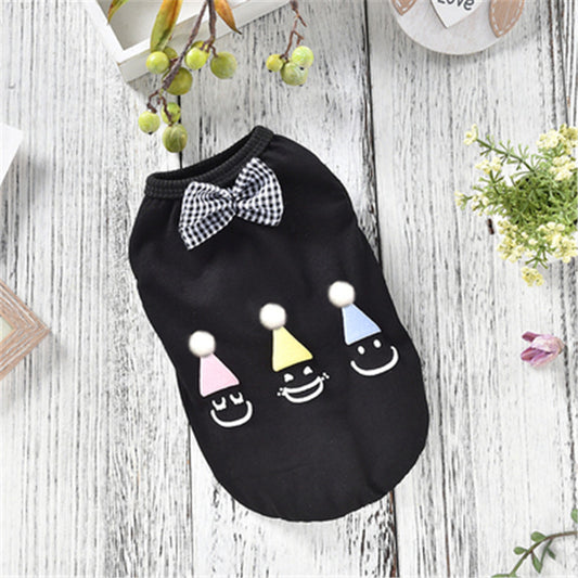 Summer Pet T-Shirt & Hat Set, Lightweight Cotton Vest Clothing for Dogs & Cats