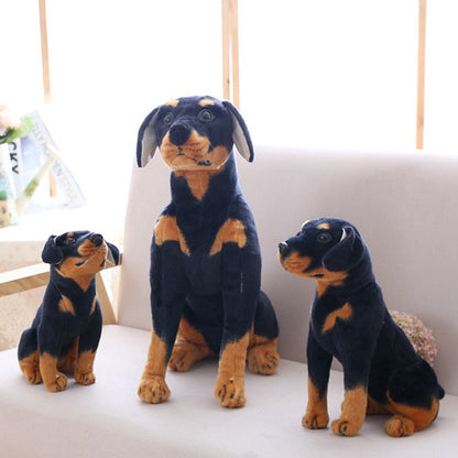 Guard Dog Cuddle: Simulation Rottweiler Doll Plush Toy (Short Plush, PP Cotton Filled).