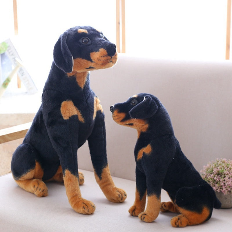 Guard Dog Cuddle: Simulation Rottweiler Doll Plush Toy (Short Plush, PP Cotton Filled).