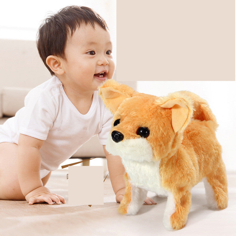 Interactive Joy: Electric Walking Animal Plush Toy ($\mathbf{18\text{cm}}$ Corgi/Teddy/Bunny).